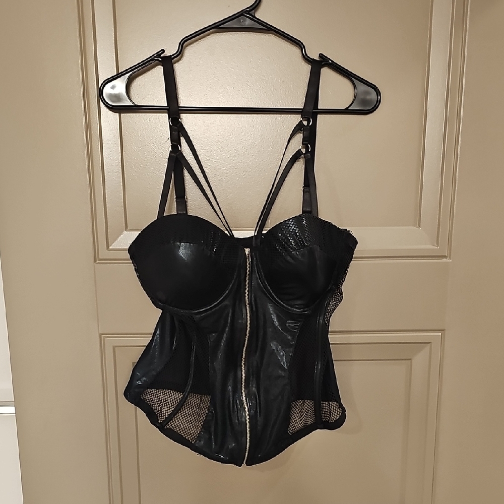Spencer's Black Sleeveless Bustier Bodysuit